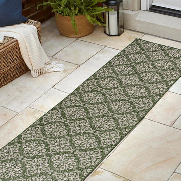 Amora Traditional Mediterranean Tile Design Indoor/Outdoor Area Rug